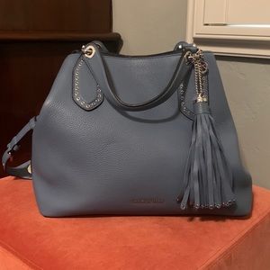 Michael Kors Brooklyn Lg Leather Bag Denim Rivets